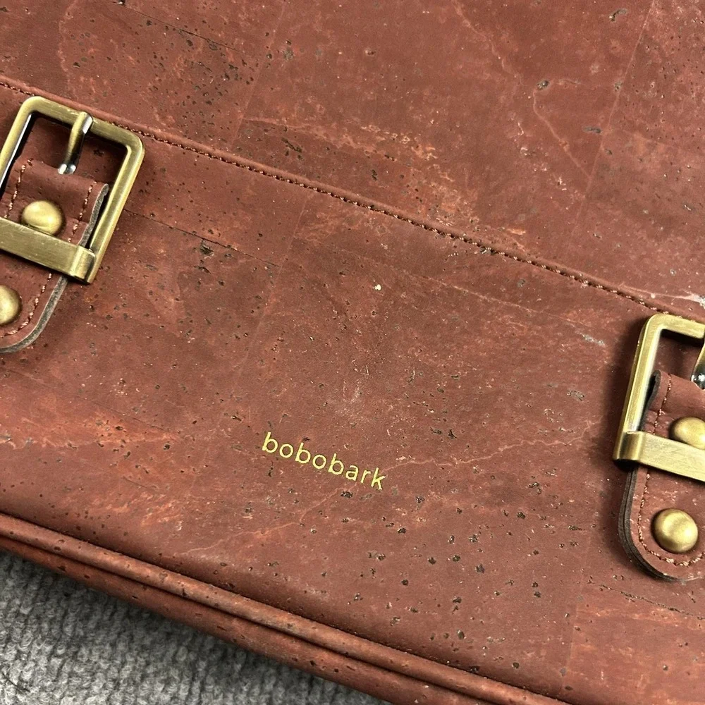 Laflore Bobobark Laptop Bag Womens Large Brown Cork Crossbody Business Work